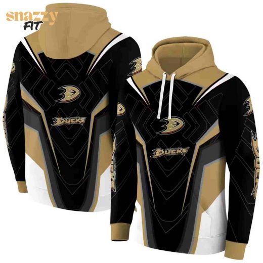 Anaheim Ducks Futuristic Pattern Gold Black Hoodie