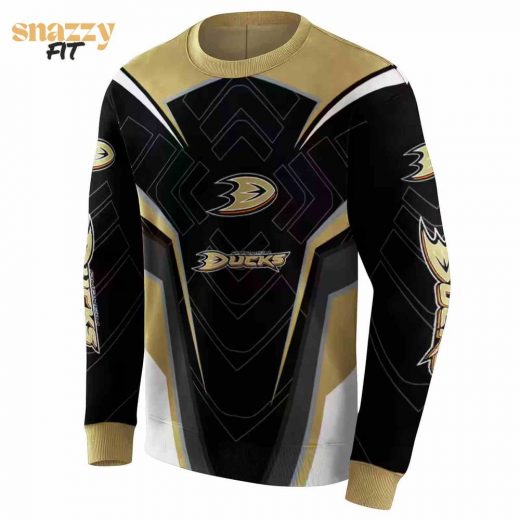 Anaheim Ducks Futuristic Pattern Gold Black Sweatshirt