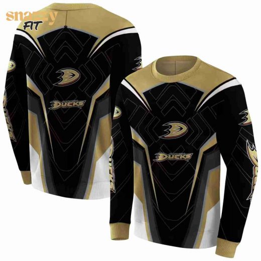 Anaheim Ducks Futuristic Pattern Gold Black Sweatshirt