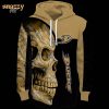 Anaheim Ducks Skull Artwork Gold Black Hoodie