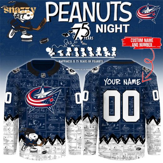 Columbus Blue Jackets Jersey Peanuts 2025