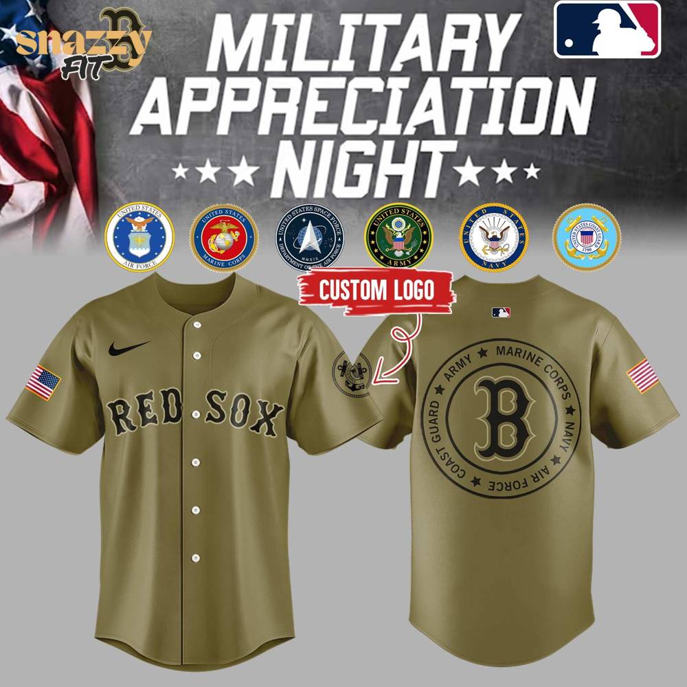 Boston Red Sox Military Appreciation Night Custom Logo Jersey 2025 Boston Red Sox Military Appreciation Night Custom Logo Jersey 2025