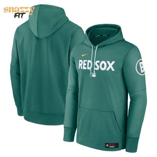Boston Red Sox Nike Green 2025 City Connect Authentic Collection Therma Pullover Hoodie