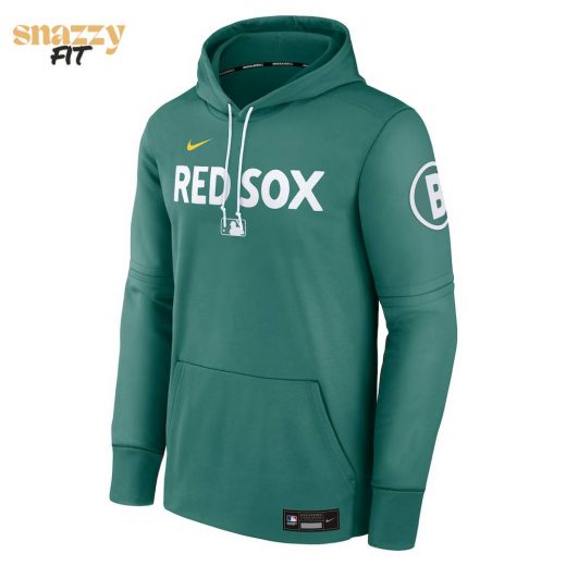 Boston Red Sox Nike Green 2025 City Connect Authentic Collection Therma Pullover Hoodie