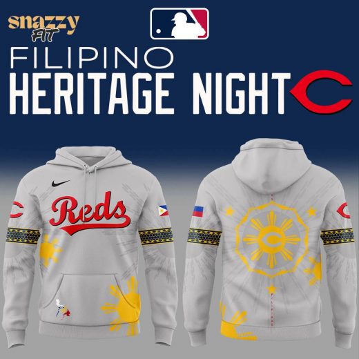 Cincinnati Reds Filipino Heritage Night Grey Hoodie