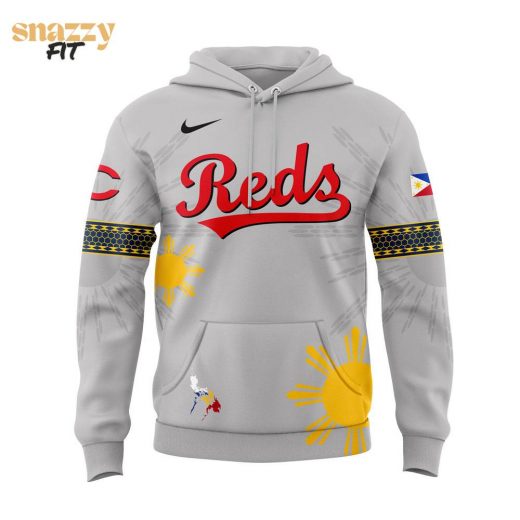 Cincinnati Reds Filipino Heritage Night Grey Hoodie