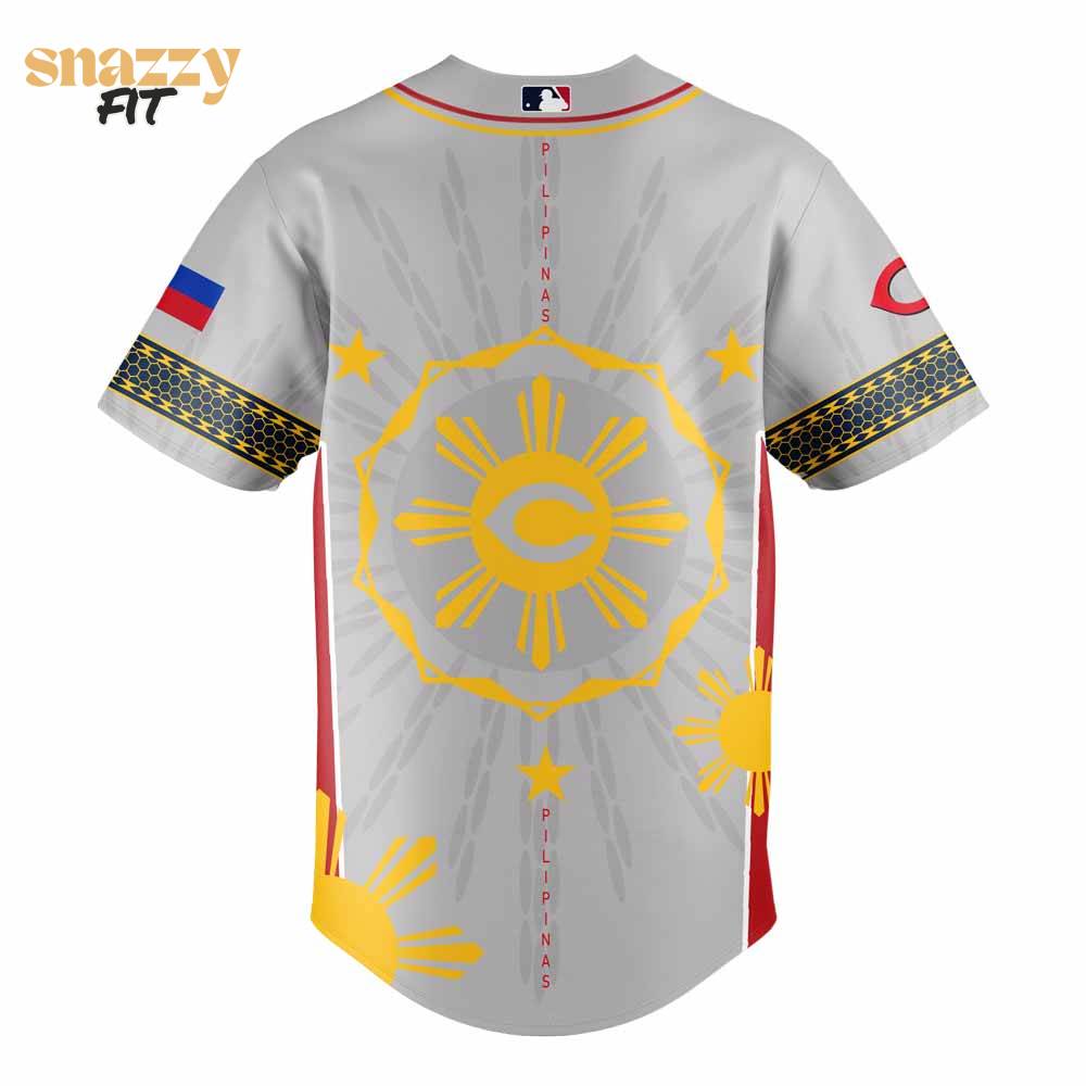 Cincinnati Reds Filipino Heritage Night Grey Jersey Cincinnati Reds Filipino Heritage Night Grey Jersey