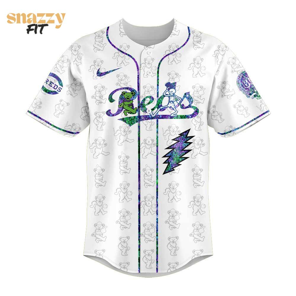 Cincinnati Reds Grateful Dead Night Jersey V2 Cincinnati Reds Grateful Dead Night Jersey V2