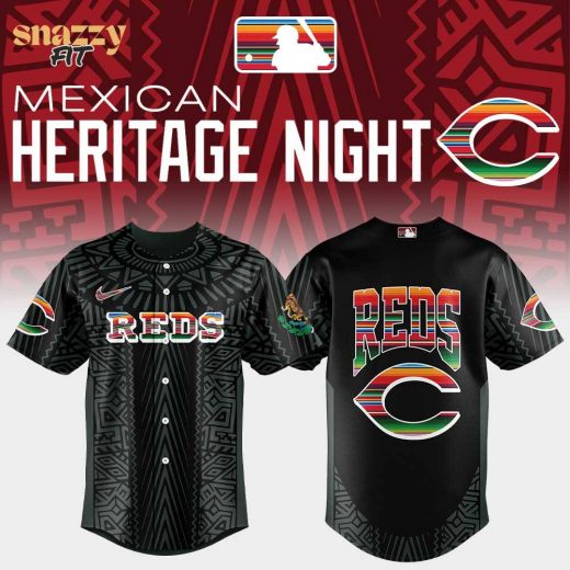 Cincinnati Reds Mexican Heritage Night New Black Jersey