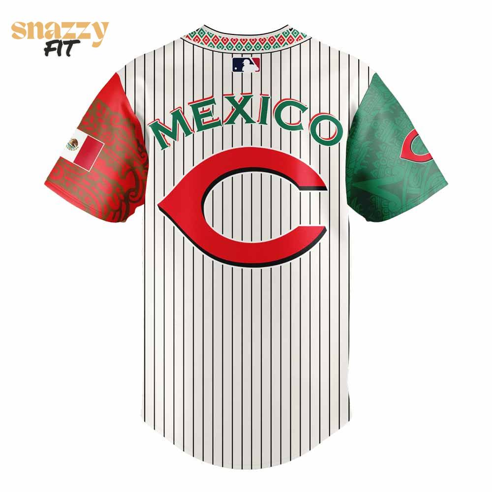 Cincinnati Reds Mexican Heritage Night Striped Jersey Cincinnati Reds Mexican Heritage Night Striped Jersey
