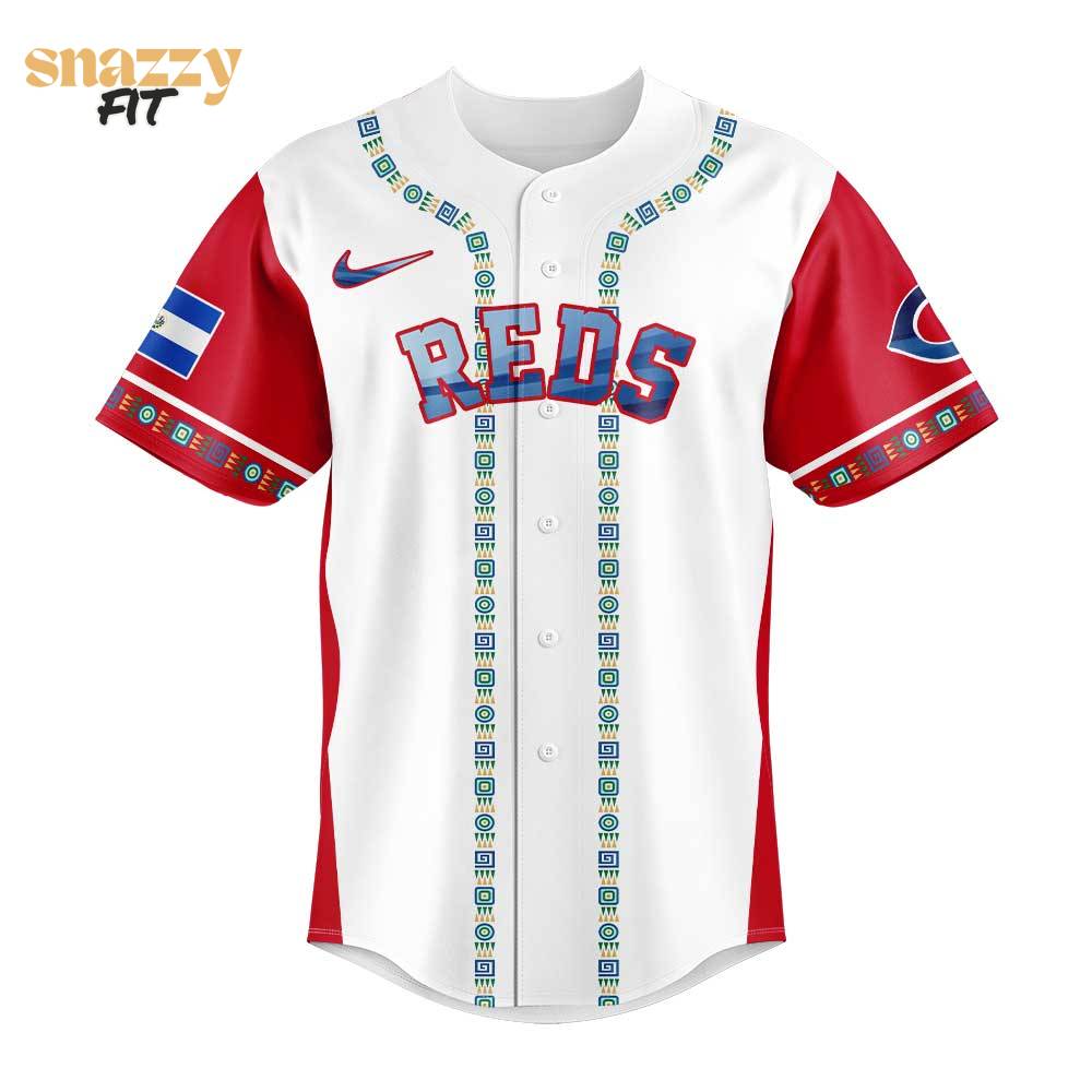 Cincinnati Reds Salvadoran Heritage Jersey 2025 Cincinnati Reds Salvadoran Heritage Jersey 2025