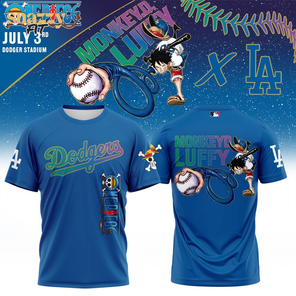 Los Angeles Dodgers ONE PIECE Night Tshirt V3 Los Angeles Dodgers ONE PIECE Night Tshirt V3