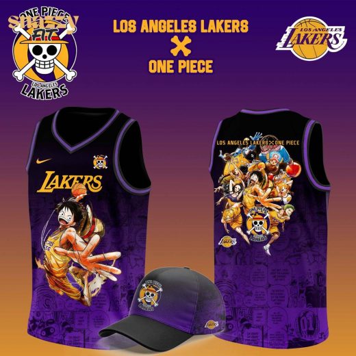 Los Angeles Lakers x Monkey D. Luffy One Piece the Straw Hat Pirates Jersey v1