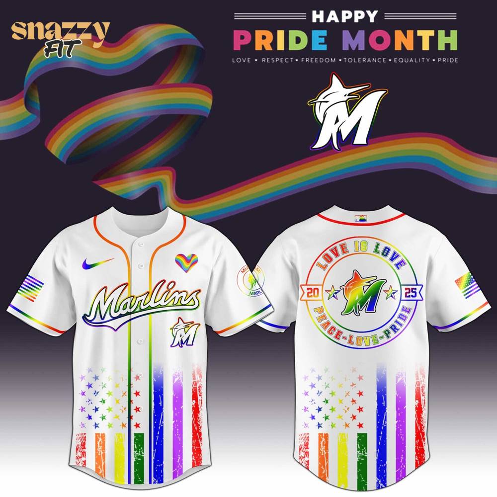 Miami Marlins MLB Happy Pride Month Limited Edition Jersey 2025 Miami Marlins MLB Happy Pride Month Limited Edition Jersey 2025