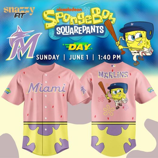 Miami Marlins SpongeBob SquarePants Day Limited Edition 2025 Jersey