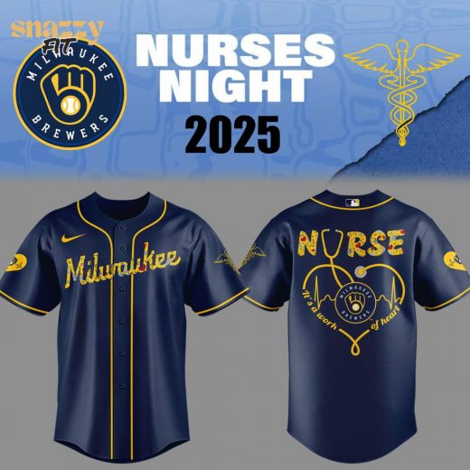 Milwaukee Brewers NURSES NIGHT Navy Baseball Jersey