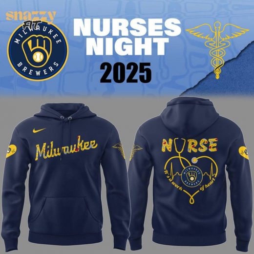 Milwaukee Brewers NURSES NIGHT Navy Hoodie