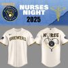 Milwaukee Brewers NURSES NIGHT Navy Baseball Jersey