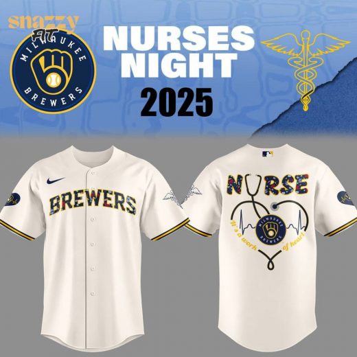 Milwaukee Brewers NURSES NIGHT White Baseball Jersey