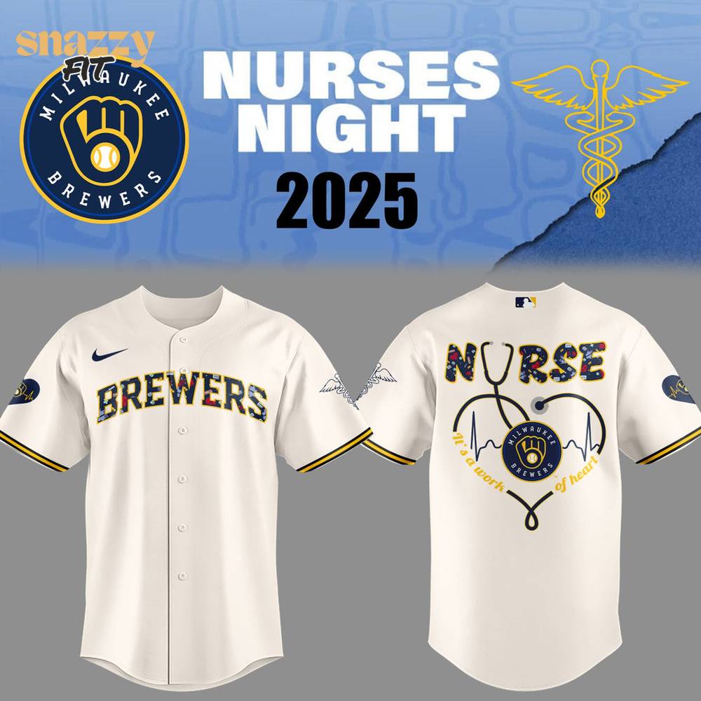Milwaukee Brewers NURSES NIGHT White Baseball Jersey Milwaukee Brewers NURSES NIGHT White Baseball Jersey