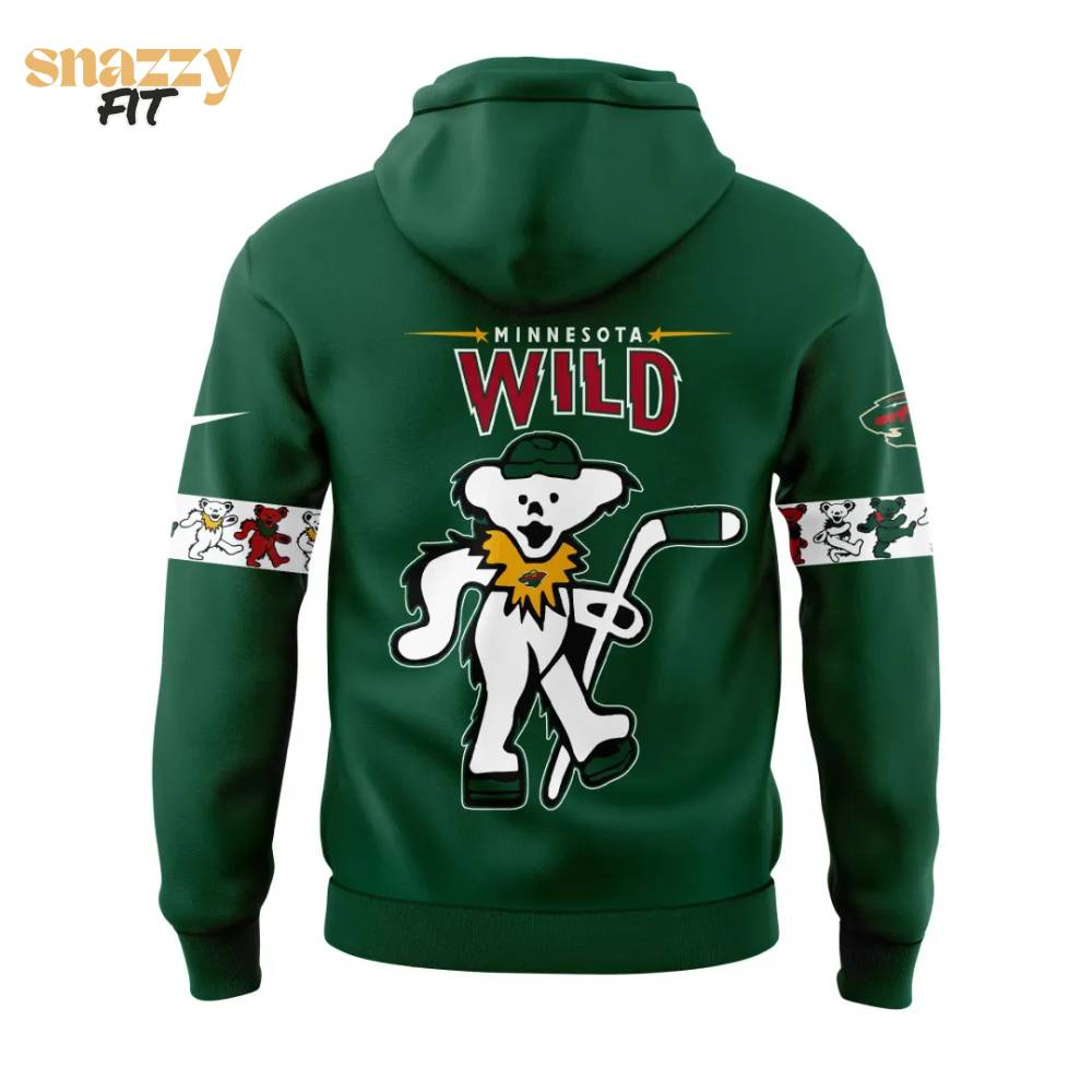Minnesota Wild Grateful Dead Night Green Hoodie Minnesota Wild Grateful Dead Night Green Hoodie