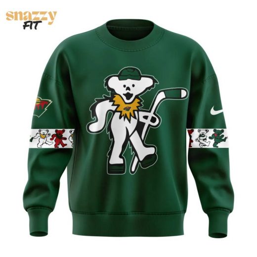 Minnesota Wild Grateful Dead Night Green Sweatshirt