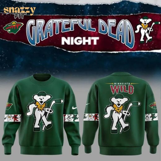Minnesota Wild Grateful Dead Night Green Sweatshirt