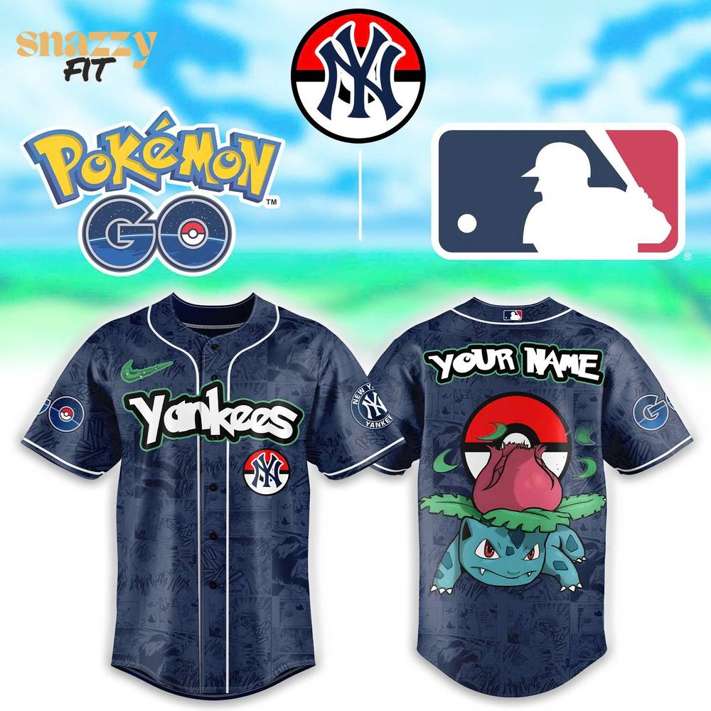 New York Yankees Pokemon Go Bulbasaur Jersey New York Yankees Pokemon Go Bulbasaur Jersey