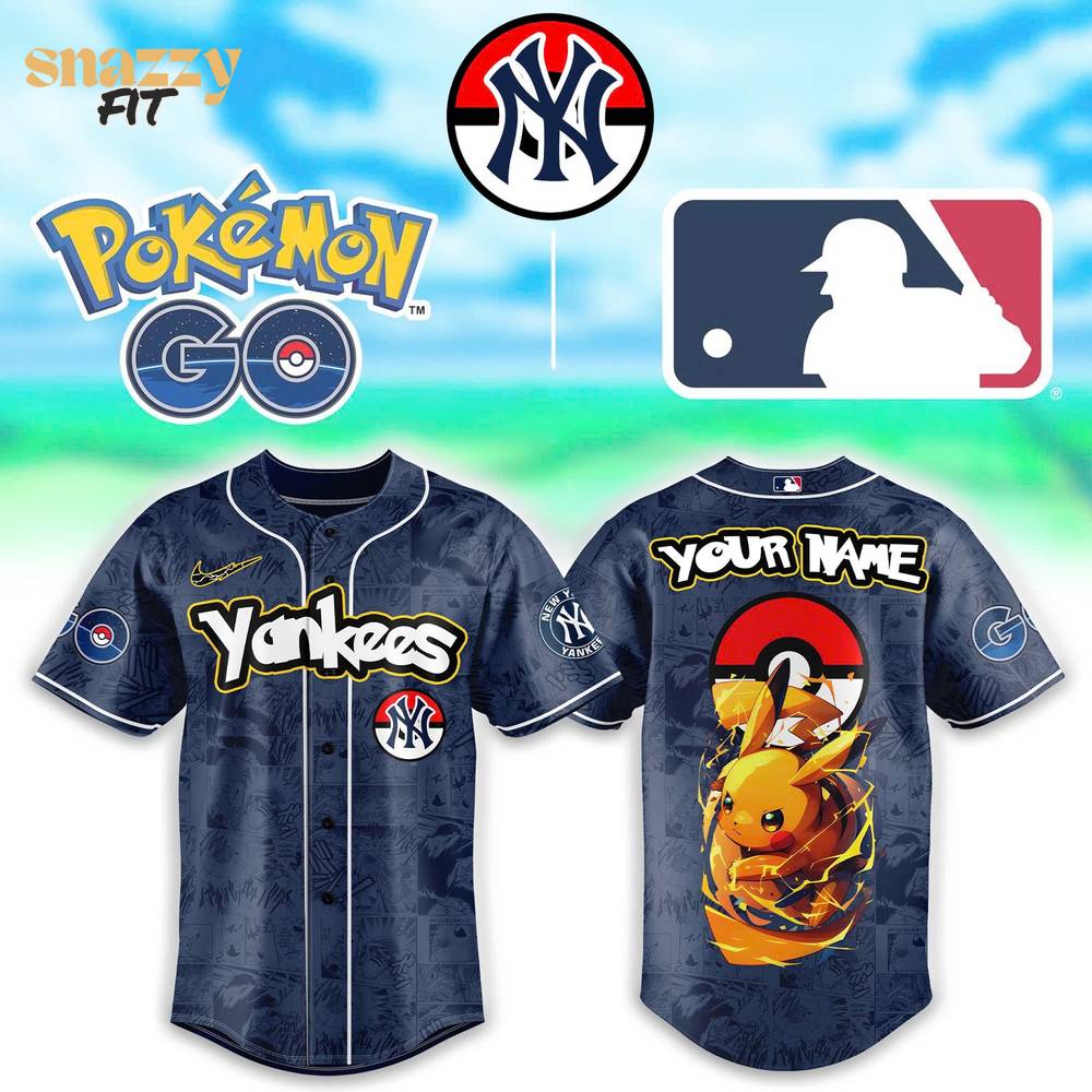 New York Yankees Pokemon Go Pikachu Jersey New York Yankees Pokemon Go Pikachu Jersey
