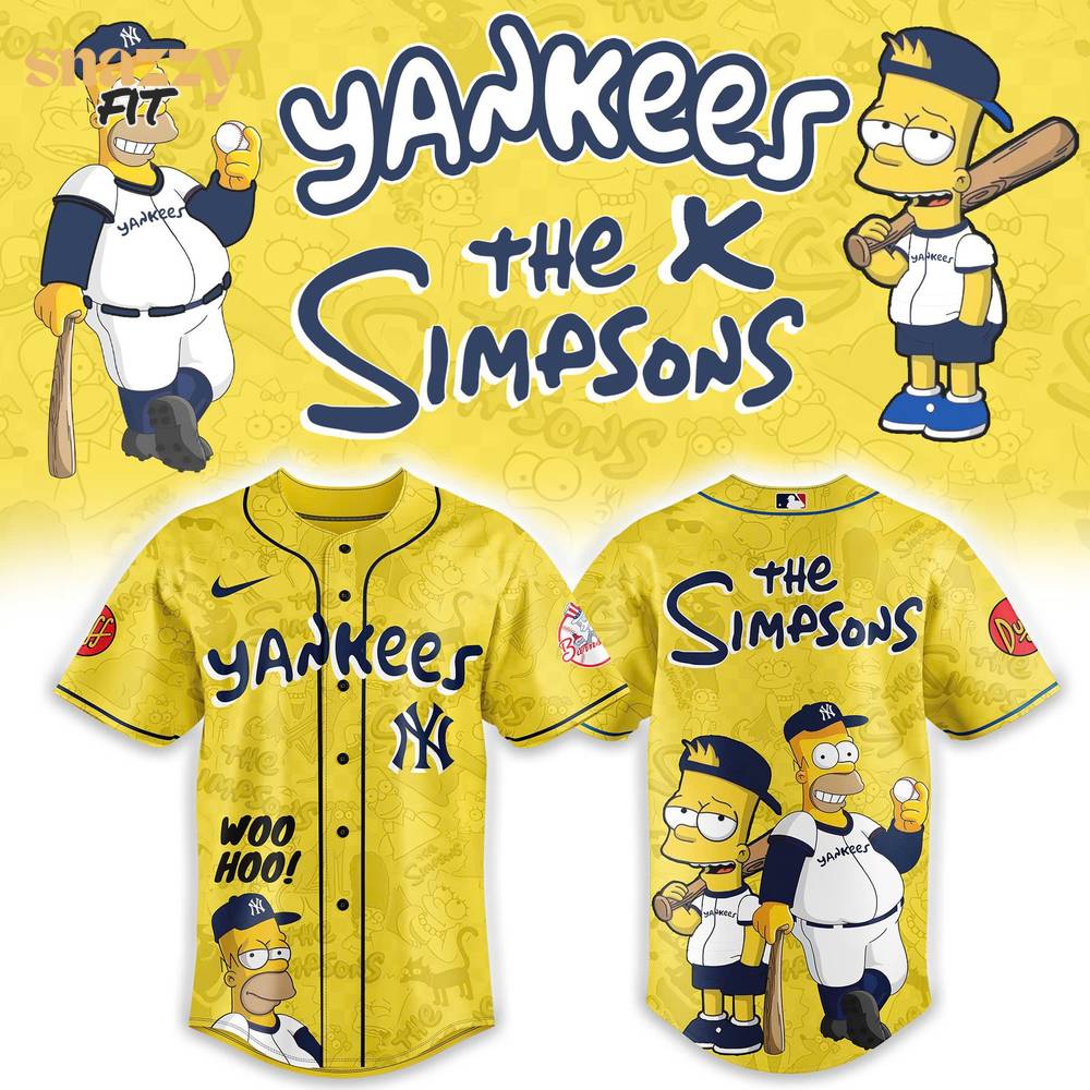 New York Yankees The Simpsons Heritage Yellow Jersey New York Yankees The Simpsons Heritage Yellow Jersey
