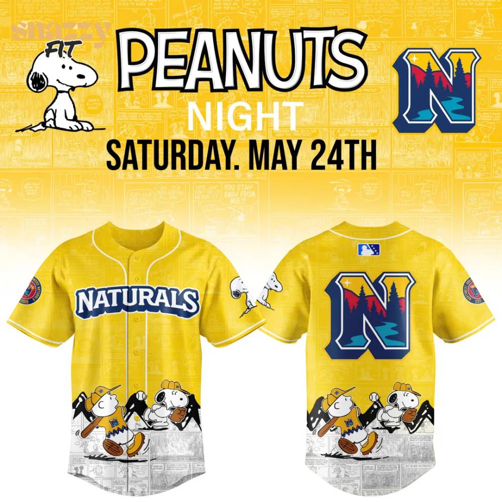 Northwest Arkansas Naturals Peanuts Night Special Jersey 2025 Northwest Arkansas Naturals Peanuts Night Special Jersey 2025