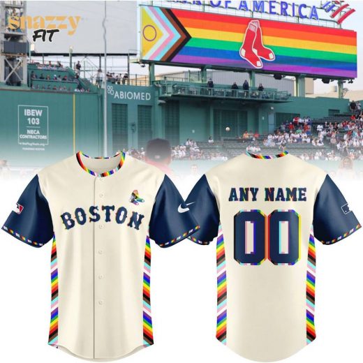 Boston Red Sox Special New Pride Logo Jersey Custom Name