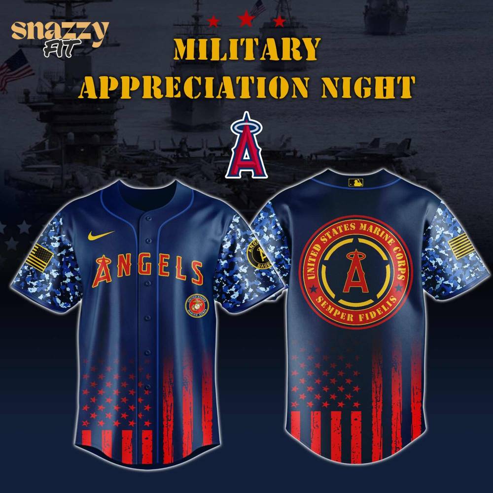Los Angeles Angel Marine Corps Military Appreciation Night Jersey Los Angeles Angel Marine Corps Military Appreciation Night Jersey