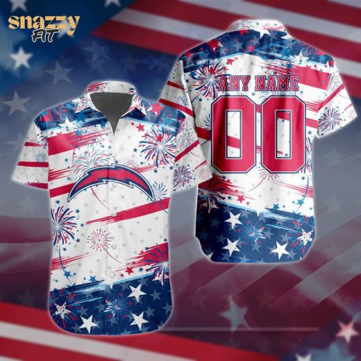 Los Angeles Chargers Special Independence Day 4th Of July Hawaiian Shirt