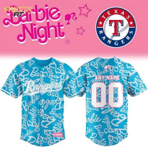 Texas Rangers Barbie Night Game Custom Blue Jersey