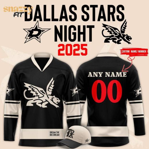 Texas Rangers Dallas Stars Night Hockey Black Jersey
