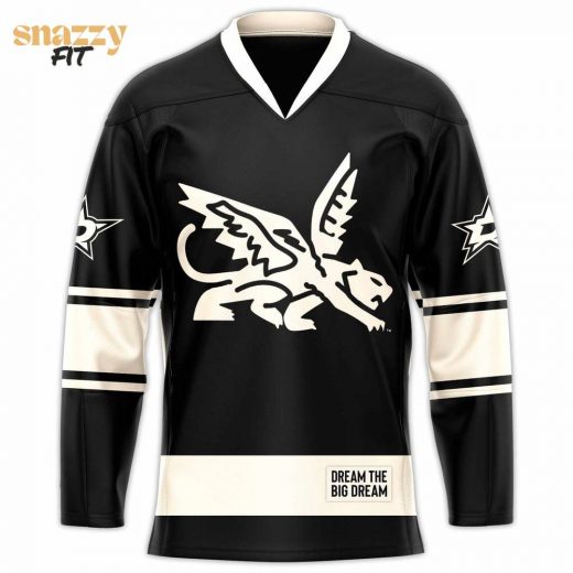 Texas Rangers Dallas Stars Night Hockey Black Jersey