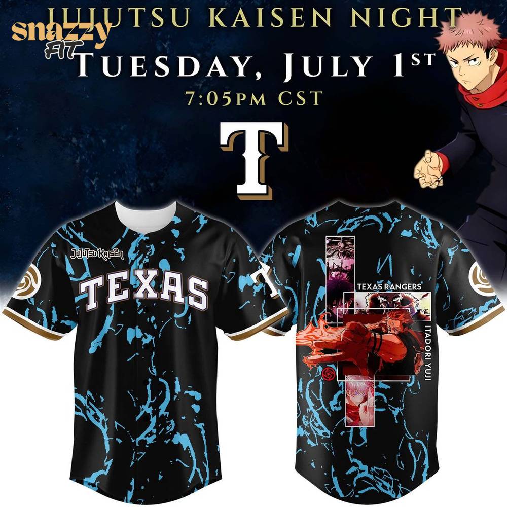 Texas Rangers Jujutsu Kaisen Night Limited Edition Jersey V2 Texas Rangers Jujutsu Kaisen Night Limited Edition Jersey V2