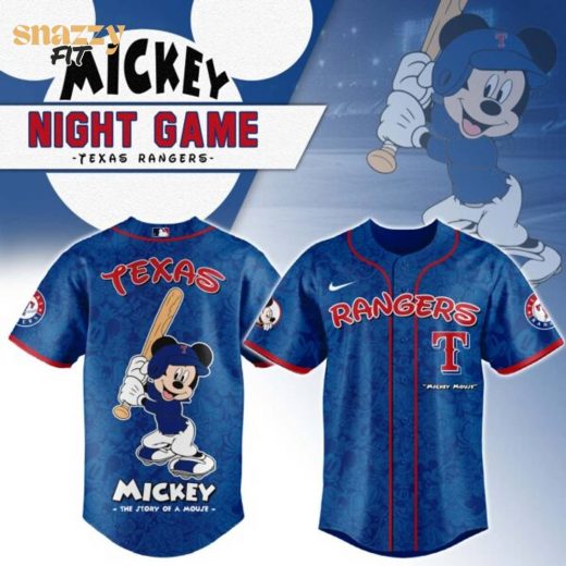 Texas Rangers Mickey Mouse Night Game Jersey V2