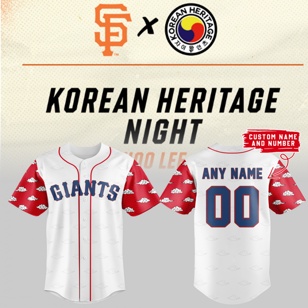 San Francisco Giants Korean Heritage Celebration Custom Name Jersey