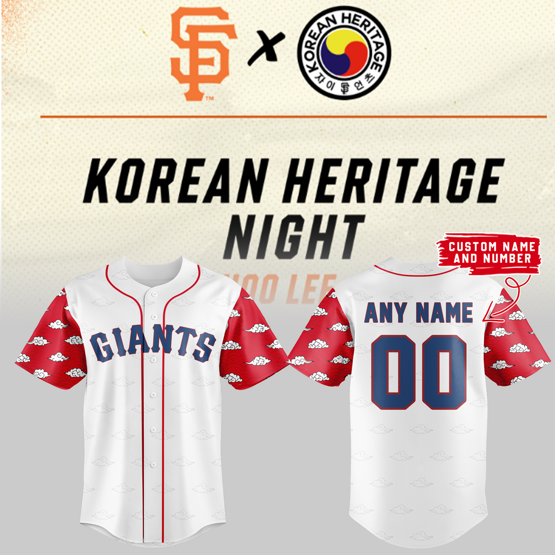 San Francisco Giants Korean Heritage Celebration Custom Name Jersey San Francisco Giants Korean Heritage Celebration Custom Name Jersey