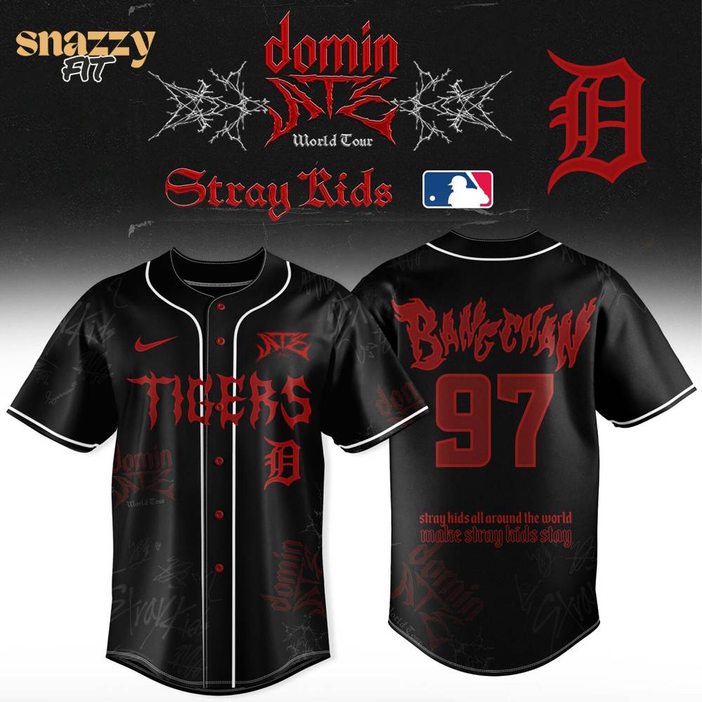 Detroit Tigers Stray Kids Dominate World Tour Jersey V5 Detroit Tigers Stray Kids Dominate World Tour Jersey V5