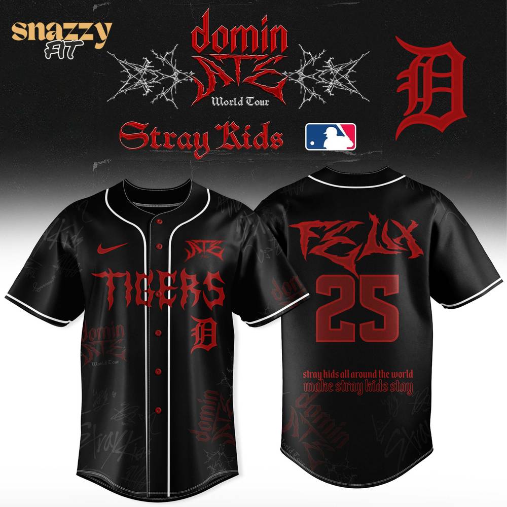 Detroit Tigers Stray Kids Dominate World Tour Jersey V7 Detroit Tigers Stray Kids Dominate World Tour Jersey V7