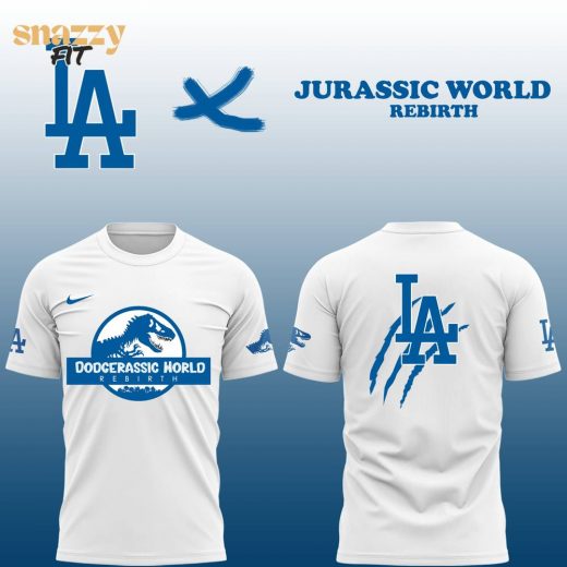 Los Angeles Dodgers Jurassic World Tshirt 2025