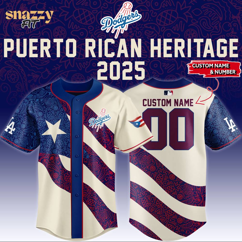Los Angeles Dodgers Puerto Rican Heritage Jersey 2025 V2 Los Angeles Dodgers Puerto Rican Heritage Jersey 2025 V2