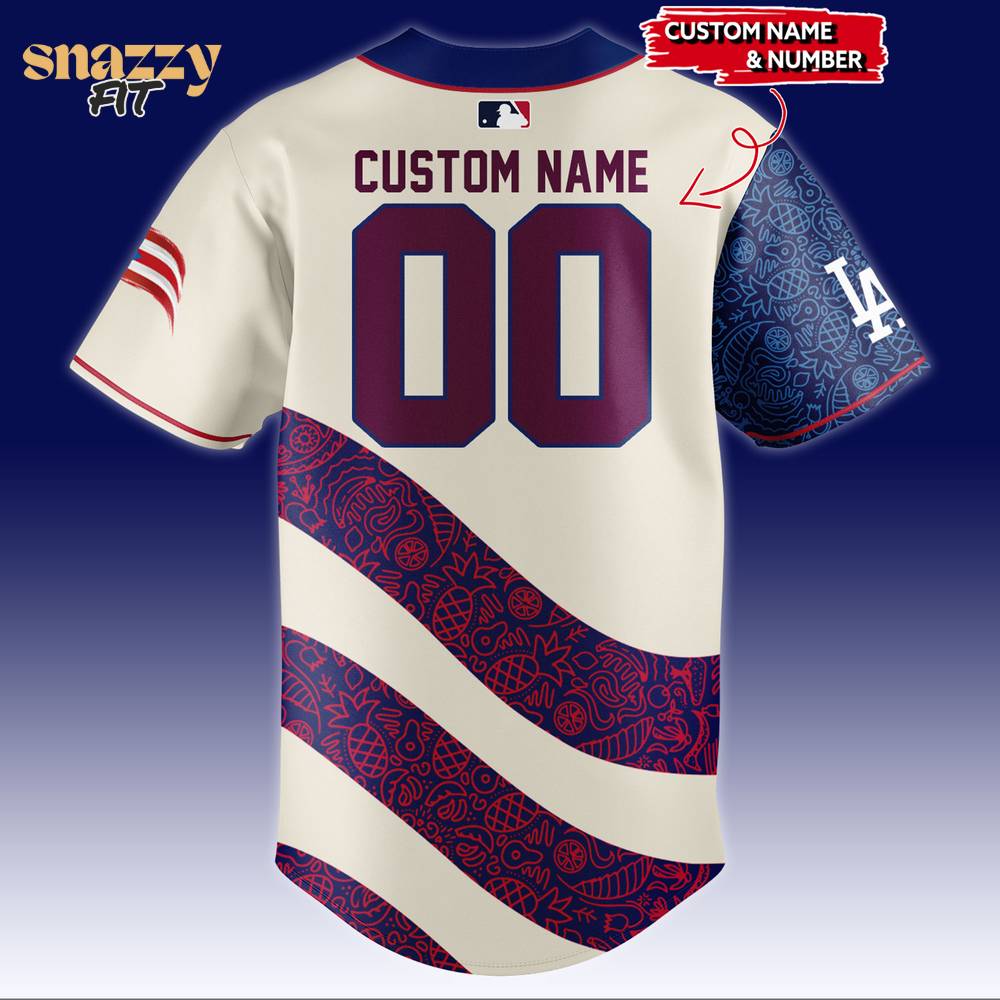 Los Angeles Dodgers Puerto Rican Heritage Jersey 2025 V2 Los Angeles Dodgers Puerto Rican Heritage Jersey 2025 V2
