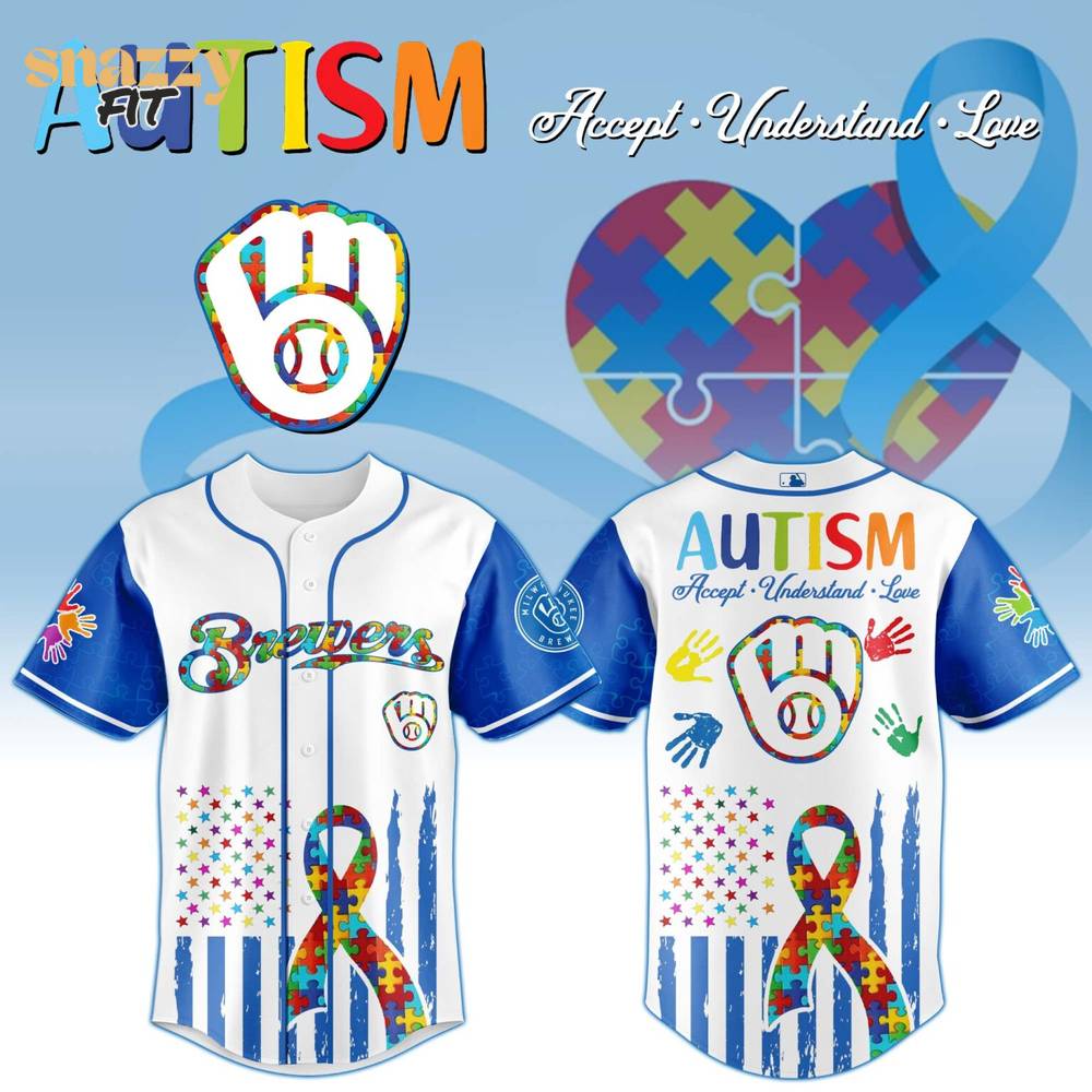 Milwaukee Brewers Special Autism Awareness Month Limited Edition Jersey Milwaukee Brewers Special Autism Awareness Month Limited Edition Jersey