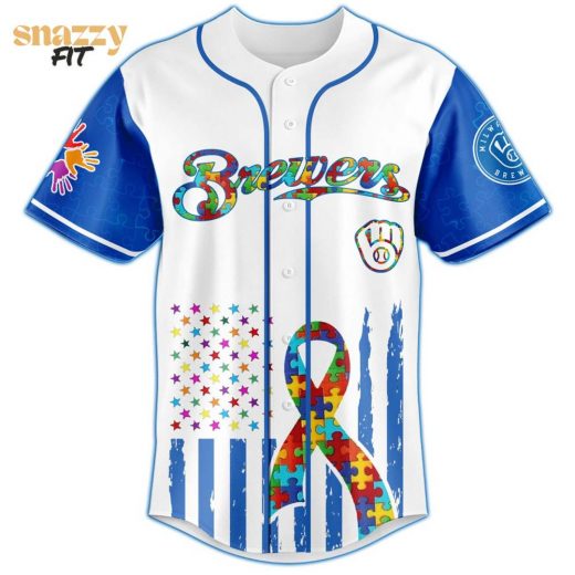 Milwaukee Brewers Special Autism Awareness Month Limited Edition Jersey