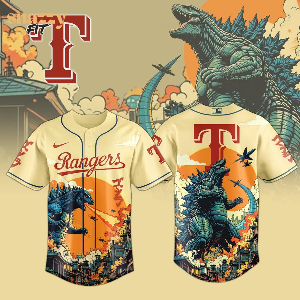 Texas Rangers Special Godzilla Limited Edition Jersey Texas Rangers Special Godzilla Limited Edition Jersey